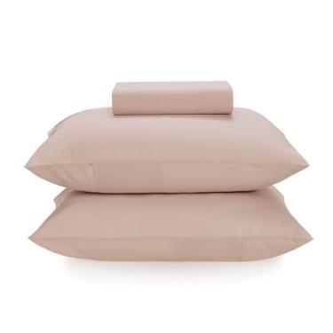 Imagem de Karsten Jogo de Cama Matiza Rosa Giz Queen 100% Algodão 160 Fios 3 Peças