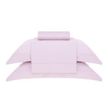 Imagem de Buddemeyer Jogo de Cama King Cetim 300 Fios Bud Vision New Colors II 100% Algodão Penteado Rosa 4 peças