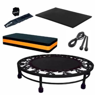 Imagem de Kit Aeróbico Mini Jump+Colchonete+Corda+Caneleira 5Kg+Step15 - Infinit