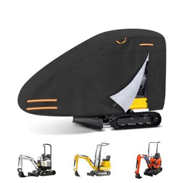 Imagem de Capa para miniescavadeira serve para modelos de 907.2-1,360.8 kg, capa de escavadeira impermeável com zíper 420D compatível com Kubota K008-3/Bobcat E10/CAT 300.9D/Takeuchi TB210R, proteção UV poeira