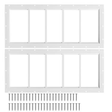 Imagem de NeatiEase Pacote com 2 janelas de 25 x 73 cm, design fixo de janela de popa com vidro temperado para casas de brinquedo, galpões, garagens e galinheiros (branco)