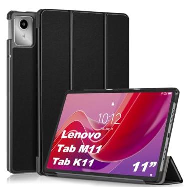 Imagem de USTIYA Capa para Lenovo Tab M11 TB330/TB331 / Tab K11 LTE 11 polegadas, Couro Protector, Feita de PC + PU, com Função de Acordar/Aativar (Preta)