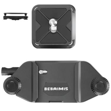 Imagem de Bebaimis Clipe de câmera para mochila, kit de clipe de câmera B1, liberação rápida, kit de clipe de câmera de captura com sistema de liberação rápida, clipe de mochila com placa para alça de mochila e