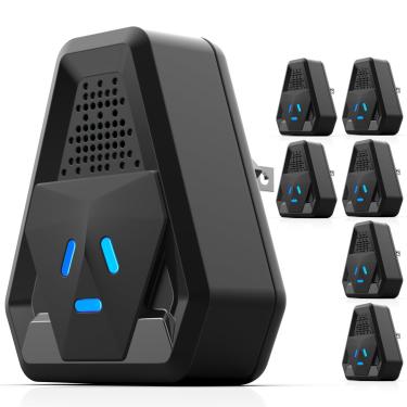 Imagem de Repelente ultrassônico atualizado 2025 e repelente interno de insetos, ultrassônico e repelente para baratas, roedores, ratos, insetos, mosquitos, ratos, aranha, formiga, troca de 3 modos, 6 pacotes