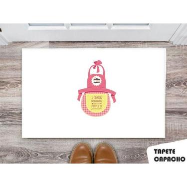 Imagem de Tapete Capacho Personalizado I Bake Because Puching People Is Frouwned