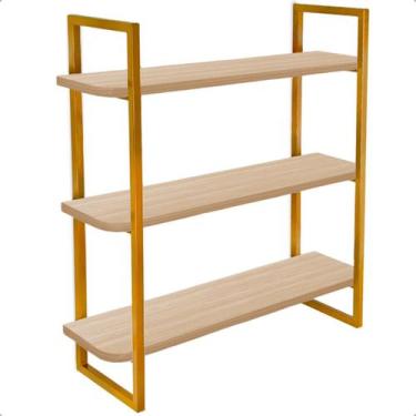 Imagem de Prateleira Tripla Nicho Alba Modelo Industrial Decoração Casa 60x15 - 
