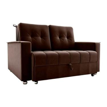 Imagem de Sofá Cama Reclinável 2 Lugares 140cm Drika Marrom Matrix