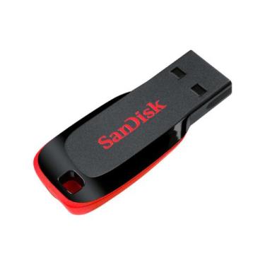 Imagem de Pendrive 8GB Sandisk Cruzer Blade Z50, USB 2.0, Preto e Vermelho - SDC