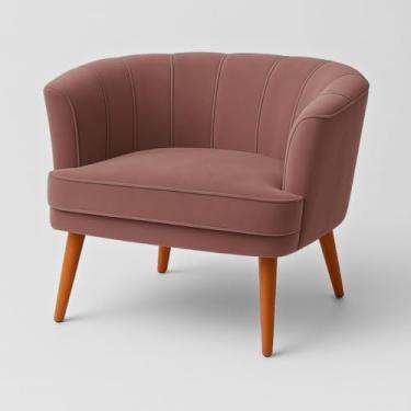 Imagem de Poltrona Cadeira Decorativa para Sala de Espera Recepção Resistente Ergônomica MOBLAN decor (Rosa escuro)