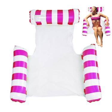 Imagem de Rede flutuante para piscina – Cadeiras de piscina infláveis resistentes | Cadeiras flutuantes portáteis, brinquedos de natação, equipamento de praia para praia, lago, resort de férias e quintal