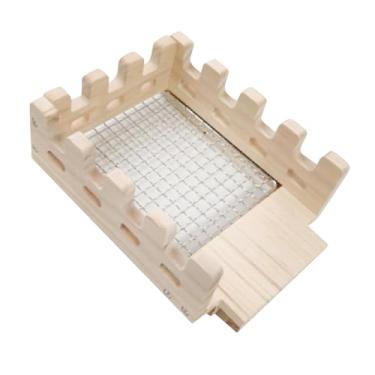 Imagem de IEUDNS Decoração de habitat para casa de, para dormir, esconderijo de hamster de madeira maciça, brinquedo de atividade para pequenos animais de, Style a