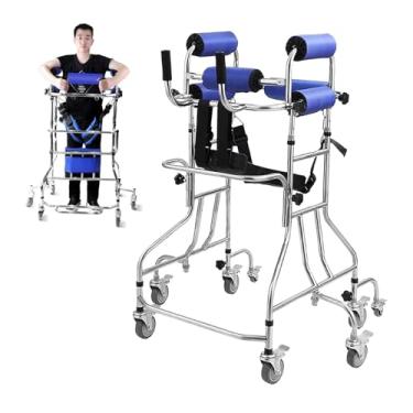 Imagem de CHONGHAN Andadores Para Idosos,Andador DobráVel De 8 Rodas,Andador Para HemipléGicos Com Avc,Anti-Capotamento Para TráS Com Altura AjustáVel,Adequado Para Pessoas De 150 A 180 Cm
