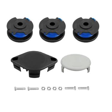 Imagem de NTSUMI ACFHRL2 Cabeça de aparador de lâmina de policarbonato, linha de carretel de aparador AC14RL3A e tampa de carretel AC14HCA apto para cortadores sem fio Ryobi 18V 24V e 40V, pacote com 17