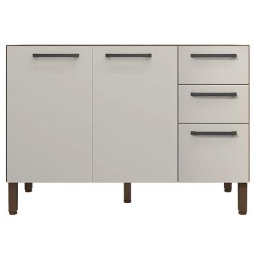 Imagem de Balcão De Pia Mad Versalhes 120 Cm Nogueira Off White - Kits Paraná