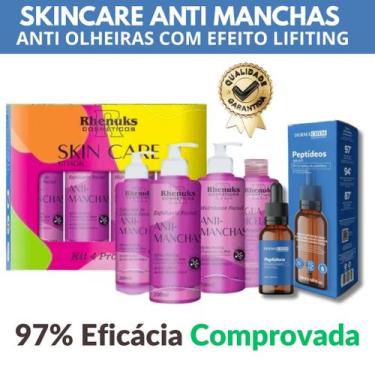 Imagem de Kit Skincare Clareador Manchas Rhenuks, Sérum Peptídeos Anti Olheiras 