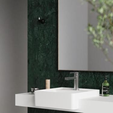 Imagem de Cuba Semi Encaixe Quadrada 42x42x13cm Sentiero com Mesa - Acqua Casa