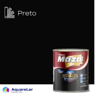 Imagem de Esmalte Sintético Direto na Ferrugem Maza Brilhante 900ml, PRETO