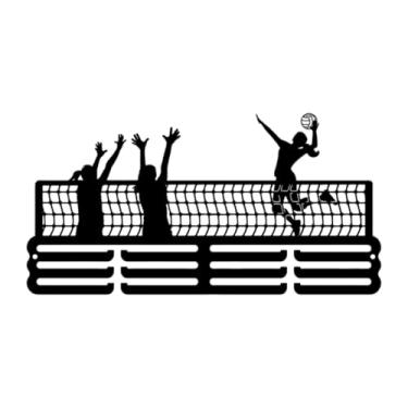 Imagem de Lljsszr Suporte de Medalhas de Parede, Porta-troféus para Prêmios Esportivos, Suporte de Metal para Casa, Voleibol