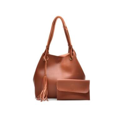 Imagem de Bolsas Femininas Estilo sacola de Ombro com Carteira - Duarts, Caramel