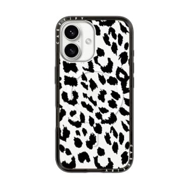Imagem de CASETiFY Capa compacta para iPhone 16 [fina e elegante/compatível com Magsafe/1,2 m. 2X proteção contra quedas de grau militar] - Lacie Leopard - preto transparente
