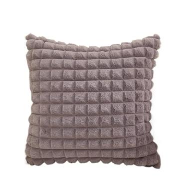 Imagem de Almofadas Decorativas Capa de Almofada de PelúCia com Pompons 45x45cm(Cinza claro,2pcs)