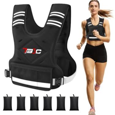 Imagem de TB3C Colete feminino com peso ajustável – 5 a 9 kg para treinamento de força, colete de peso corporal para corrida, caminhada e exercícios em casa, preto