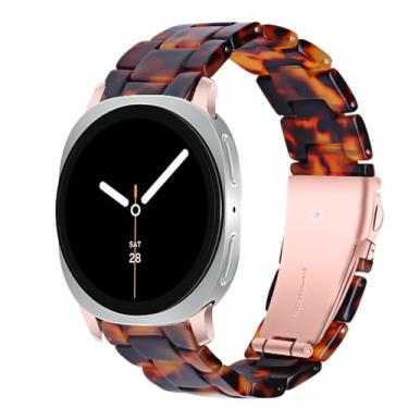 Imagem de Pulseira de substituição de resina compatível com Samsung Galaxy Watch 8 de 40 mm e 44 mm/Galaxy Watch 8 Classic/Ultra 2, pulseira leve e confortável com fivela de aço inoxidável premium (carapaça de