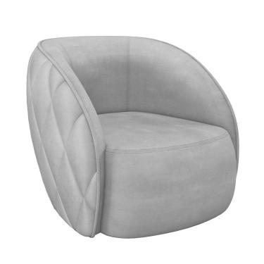 Imagem de Poltrona Decorativa Para Sala Living Olimpo M03 Veludo Cinza Claro - Lyam Decor