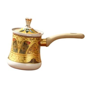 Imagem de IEUDNS Cafeteira, aquecedor com manteiga, jarra com alça para fogões a gás, bule de chá fácil de limpar, pote de derretimento de chocolate para, 720ml