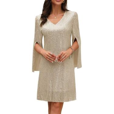 Imagem de Vestido COOAN, coquetel para convidados de casamento e lantejoulas for