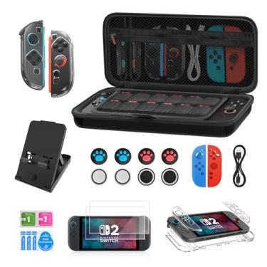 Imagem de Estojo de Transporte para Nintendo Switch 2 (2025), Bolsa de Viagem Portátil com Revestimento Rígido e Protetor, Nylon Balístico Durável, Leve e de Grande Capacidade, Acessórios para Switch 2, Preto