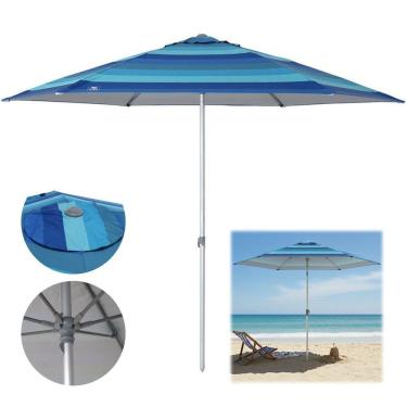 Imagem de Guarda Sol Premium 2,60m Alumínio Reforçado Milagres Azul - 12828 Belfix