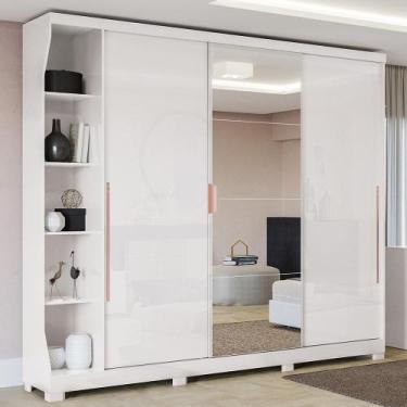 Imagem de Guarda Roupa Casal 3 Portas de Correr 6 Gavetas Branco F542 - KAPPESBE