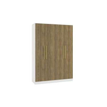 Imagem de Guarda-roupa 4 Pts 2 Gvts Kappesberg Adapt Branco-nogueira