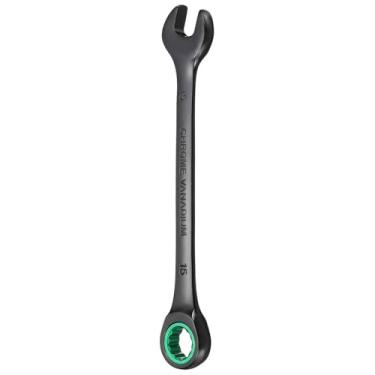 Imagem de HARFINGTON Chave de combinação de catraca 15 mm métrica 12 pontos CR-V eletroforese alongamento caixa dupla chave catraca com 72 dentes 5° Swing Industrial Grade Spanner
