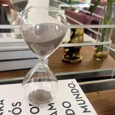 Imagem de Ampulheta de Vidro Decorativa Temporizador de Areia 30 Minutos Decoração Casa (Cinza)
