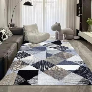Imagem de Tapete geométrico de luxo para sala de estar, macio, fofo, grande, para quarto, decoração de quarto infantil (180 x 230 cm (70 x 89 pol.) / hxx-250724005555)
