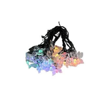 Imagem de Kit 1/2/3 Pisca Pisca Solar Borboleta LED RGB Decoração Natal Impermeável 20 Luzes Externa Interno,decoração de natal para jardim(1 Unidade)