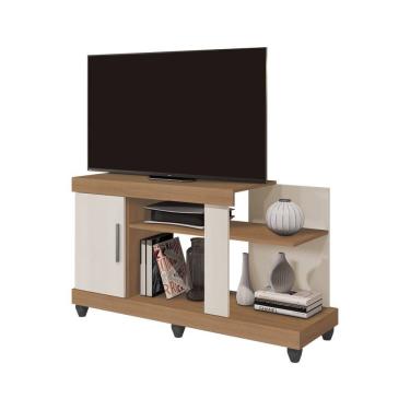 Imagem de Rack Canada 120m Para TV até 42 Polegadas 1 Porta - Nature/Off White Móveis Leão