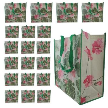 Imagem de Bolsa Ecologica Ecobag Sacola Ombro 20 Unidades Retornavel Mercado Dob