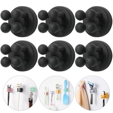 Imagem de Suporte de lâmina iBetterLife para parede de chuveiro - 6 peças de suportes autoadesivos de silicone para escova de dentes montado na parede gancho utilitário fofo para pendurar toalha para banheiro