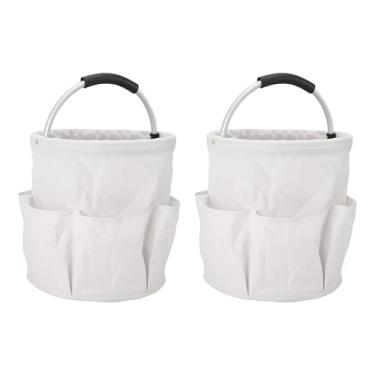 Imagem de Generic Bolsa Dobrável para Ferramentas de Jardim, Cesta de Piquenique Dobrável Com 6 Bolsos Pequenos 17L (Branco)