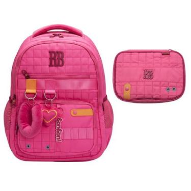 Imagem de Kit Mochila + Estojo Rebecca Bonbon c/ Detalhes em Pelúcia cor:rosa, r