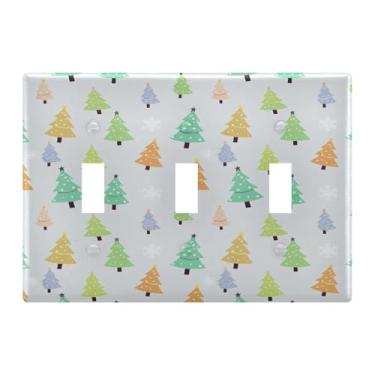 Imagem de Burbuja Capa de placa de parede para interruptor de luz de árvore de Natal, placa decorativa de parede, parafusos incluídos, 3 faixas