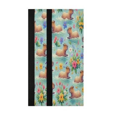 Imagem de Burbuja Capybara Conjunto de 2 capas de maçanetas de porta de geladeira, laváveis, forno, micro-ondas, antiderrapante, 35,5 x 14 cm