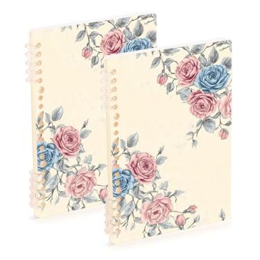 Imagem de Burbuja Cadernos com nome, papel pautado universitário A5 com 60 folhas, fichário para escritório, 2 unidades