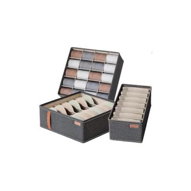 Imagem de Organizador para Gavetas, Cinza, TNT, 32x32x10 cm, Dobrável, para Roupas Íntimas e Meias, 188g