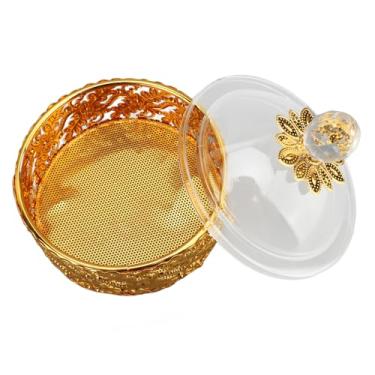 Imagem de Generic Pequena Caixa de Doces, Grande e Delicada Caixa de Jarra de Acrílico Decorativa de Estilo Europeu Vintage para Artesanato de Joias (Formato redondo)