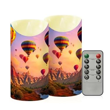 Imagem de Wassud Balões de ar quente voando velas sem chama com controle remoto, velas realistas cintilantes com temporizador, velas decorativas para Natal, casamento, festa, decoração de casa média