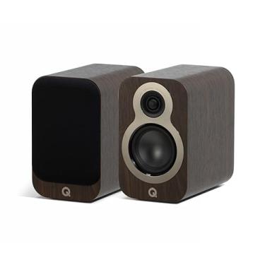 Imagem de Q Acoustics Par de alto-falantes compactos de estante 3010c Claro Walnut - tipo gabinete reflexo bidirecional, driver de graves de 10 cm, tweeter de 2,3 cm - alto-falantes estéreos/alto-falantes